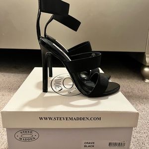 Black Steve Madden strappy heels